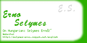 erno selymes business card